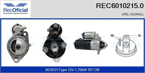Démarreur RECOFICIAL REC6010215.0