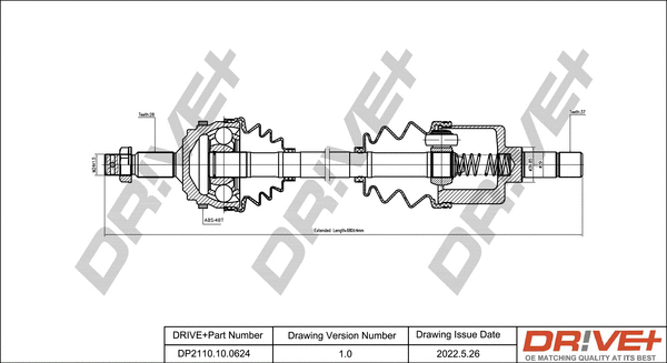 Arbre de transmission Dr!ve+ DP2110.10.0624