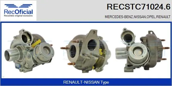 Turbocompresseur, suralimentation RECOFICIAL RECSTC71024.6