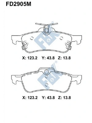 Kit de plaquettes de frein, frein à disque FBK FD2905M