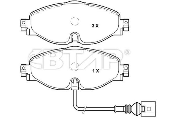 Kit de plaquettes de frein, frein à disque BTAP BVC206-048