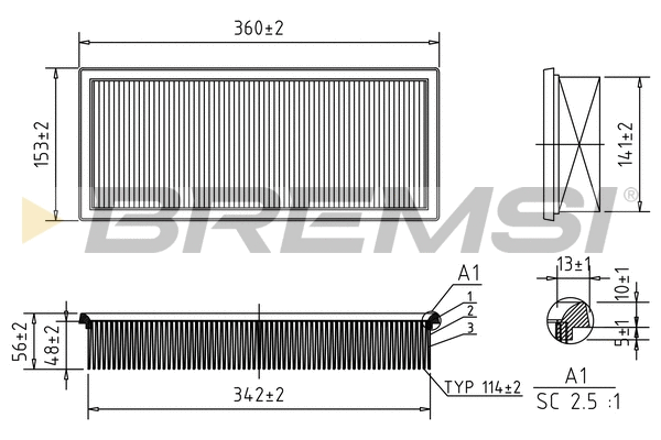 Filtre à air BREMSI FA2287