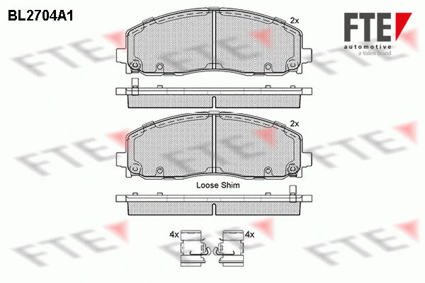 Kit de plaquettes de frein, frein à disque FTE 9010930