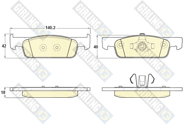 Kit de plaquettes de frein, frein à disque GIRLING 6120162