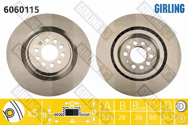 Disque de frein GIRLING 6060115