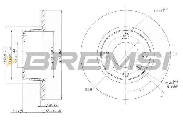 Disque de frein BREMSI CD6840S