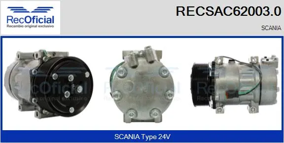 Compresseur, climatisation RECOFICIAL RECSAC62003.0