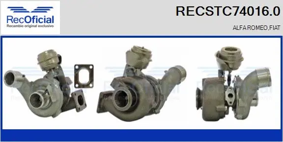 Turbocompresseur, suralimentation RECOFICIAL RECSTC74016.0