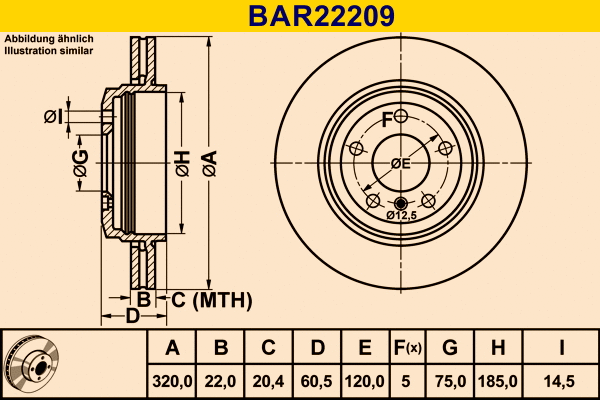 Disque de frein BARUM BAR22209