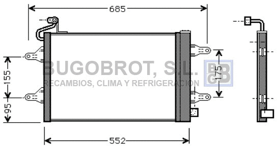 Condenseur, climatisation BUGOBROT 62-SA5007