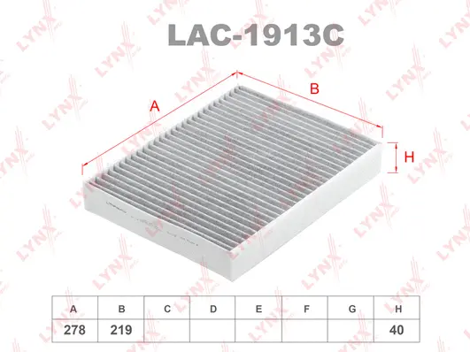 Filtre, air de l'habitacle LYNXAUTO LAC-1913C