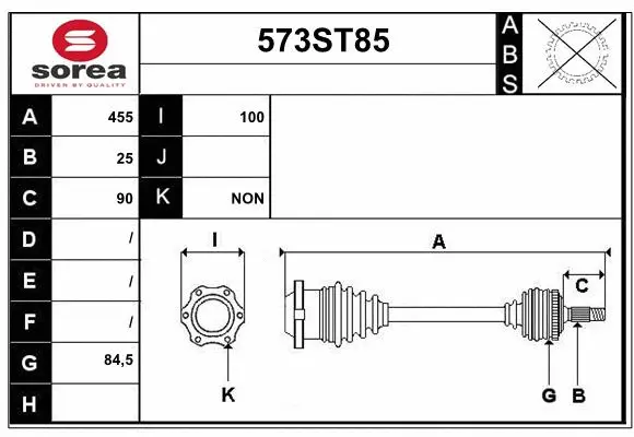 Arbre de transmission STARTCAR 573ST85