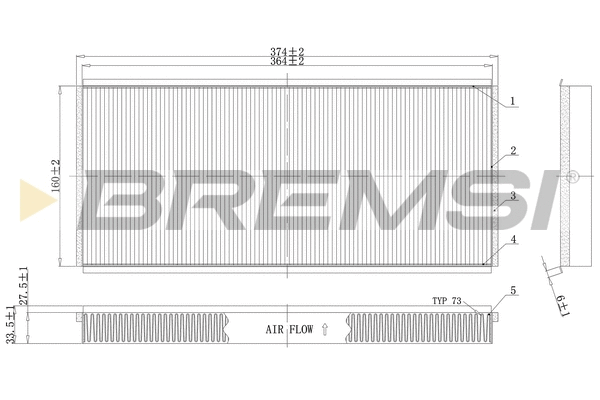 Filtre, air de l'habitacle BREMSI FC1335