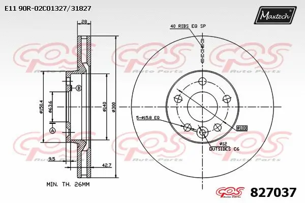 Disque de frein MAXTECH 827037