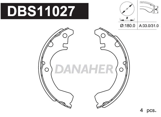 Jeu de mâchoires de frein DANAHER DBS11027