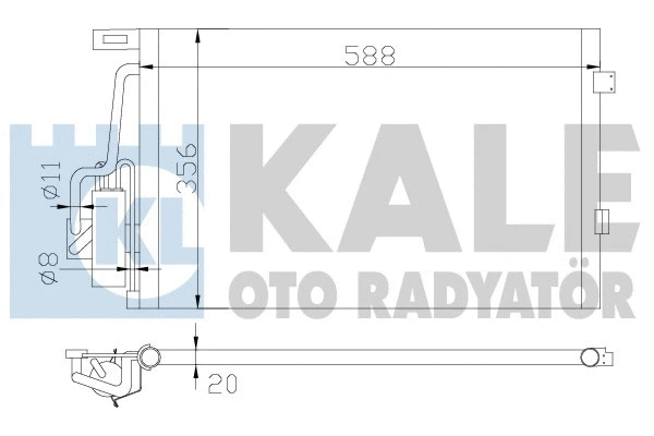 Condenseur, climatisation KALE OTO RADYATÖR 393700