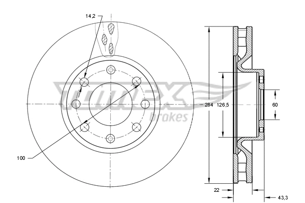 Disque de frein TOMEX Brakes TX 73-76