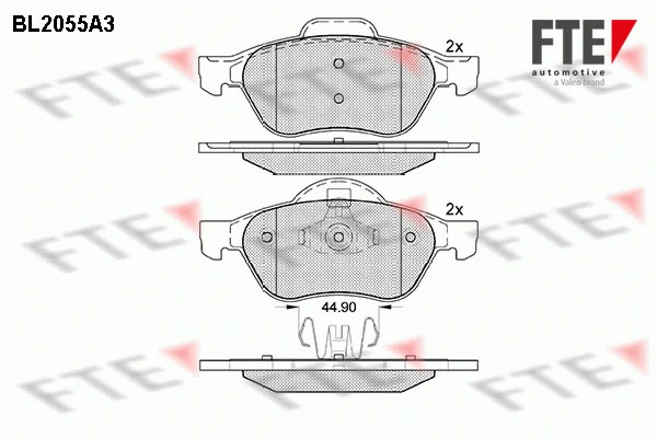 Kit de plaquettes de frein, frein à disque FTE 9010639