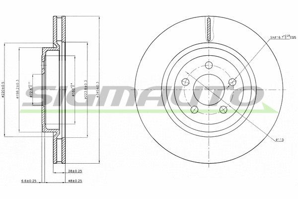 Disque de frein SIGMAUTO DBB765V