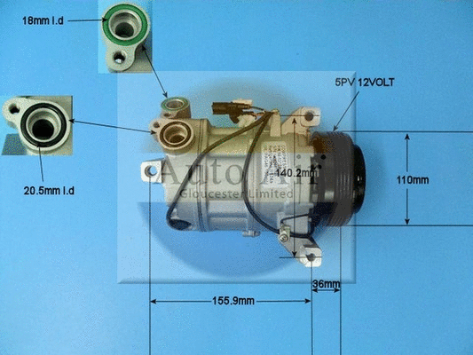 Compresseur, climatisation AUTO AIR GLOUCESTER 14-1310P
