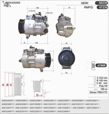 Compresseur, climatisation AHE 68230