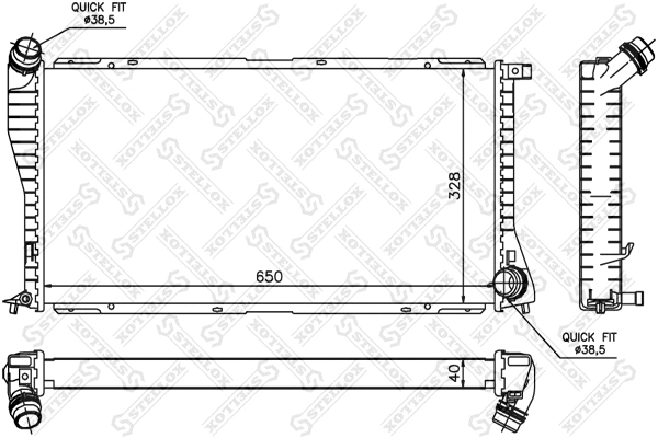Radiateur, refroidissement du moteur STELLOX 10-25296-SX