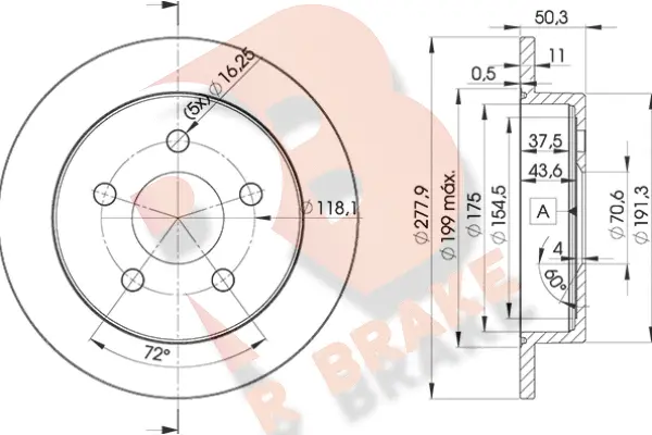 Disque de frein R BRAKE 78RBD22058