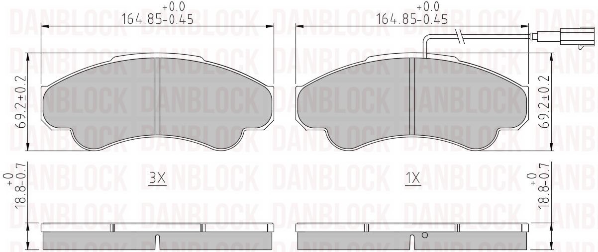Kit de plaquettes de frein, frein à disque DANBLOCK DB 510212