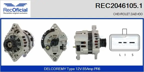 Alternateur RECOFICIAL REC2046105.1