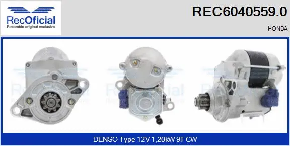 Démarreur RECOFICIAL REC6040559.0
