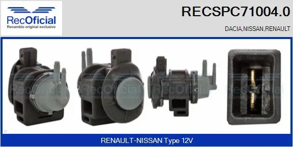 Transmetteur de pression, contrôle des gaz d'échappement RECOFICIAL RECSPC71004.0