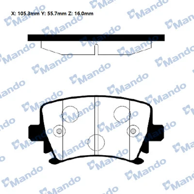 Kit de plaquettes de frein, frein à disque MANDO RMPU03NS