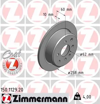 Disque de frein ZIMMERMANN 150.1129.20