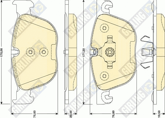 Kit de plaquettes de frein, frein à disque GIRLING 6117262