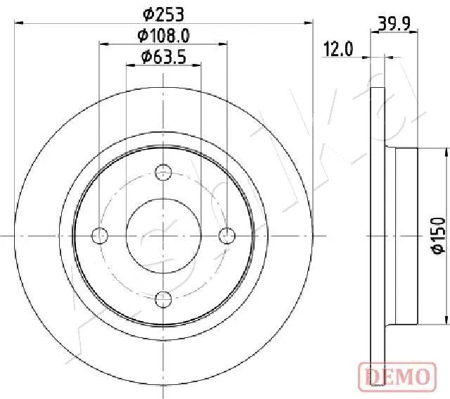 Disque de frein ASHIKA 61-00-0329C