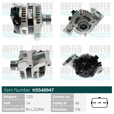 Alternateur HOFFER H5540947