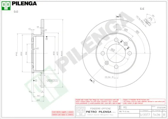 Disque de frein PILENGA 5436