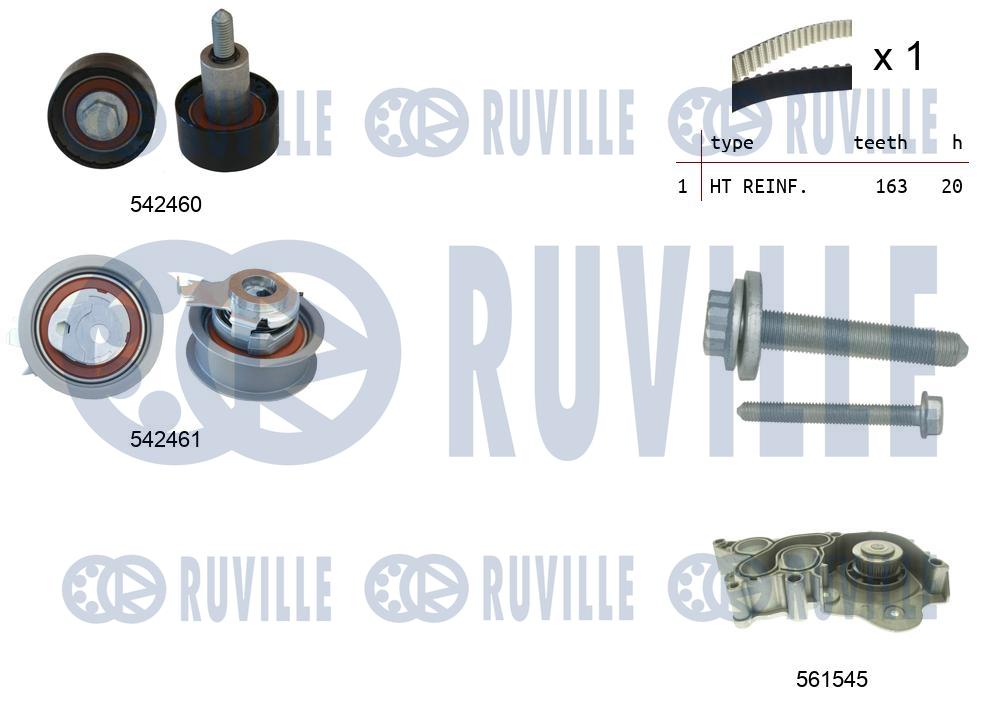 Pompe à eau + kit de courroie crantée RUVILLE 5503842