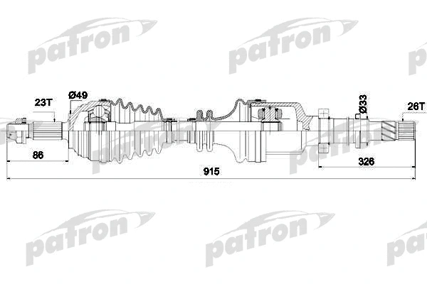 Arbre de transmission PATRON PDS0266