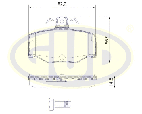Kit de plaquettes de frein, frein à disque G.U.D. GBP880141