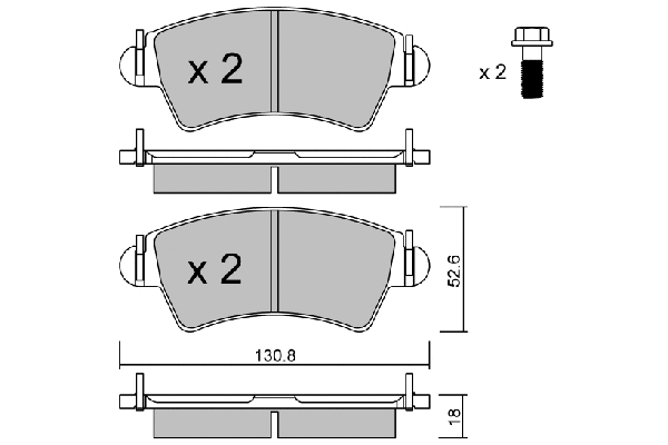 Kit de plaquettes de frein, frein à disque AISIN BPPE-1019
