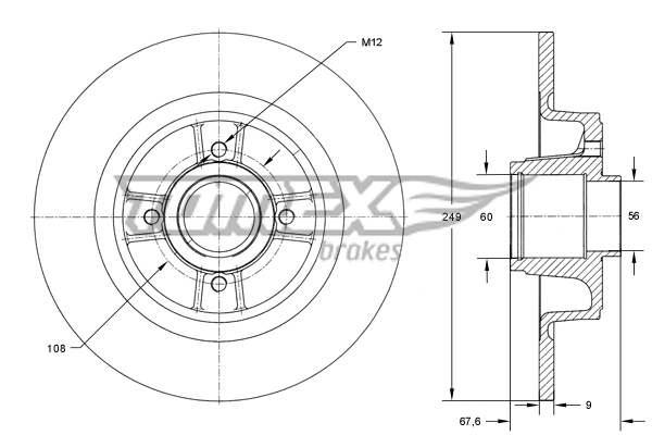 Disque de frein TOMEX Brakes TX 71-811
