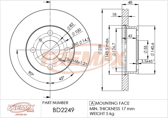 Disque de frein FREMAX BD-2249