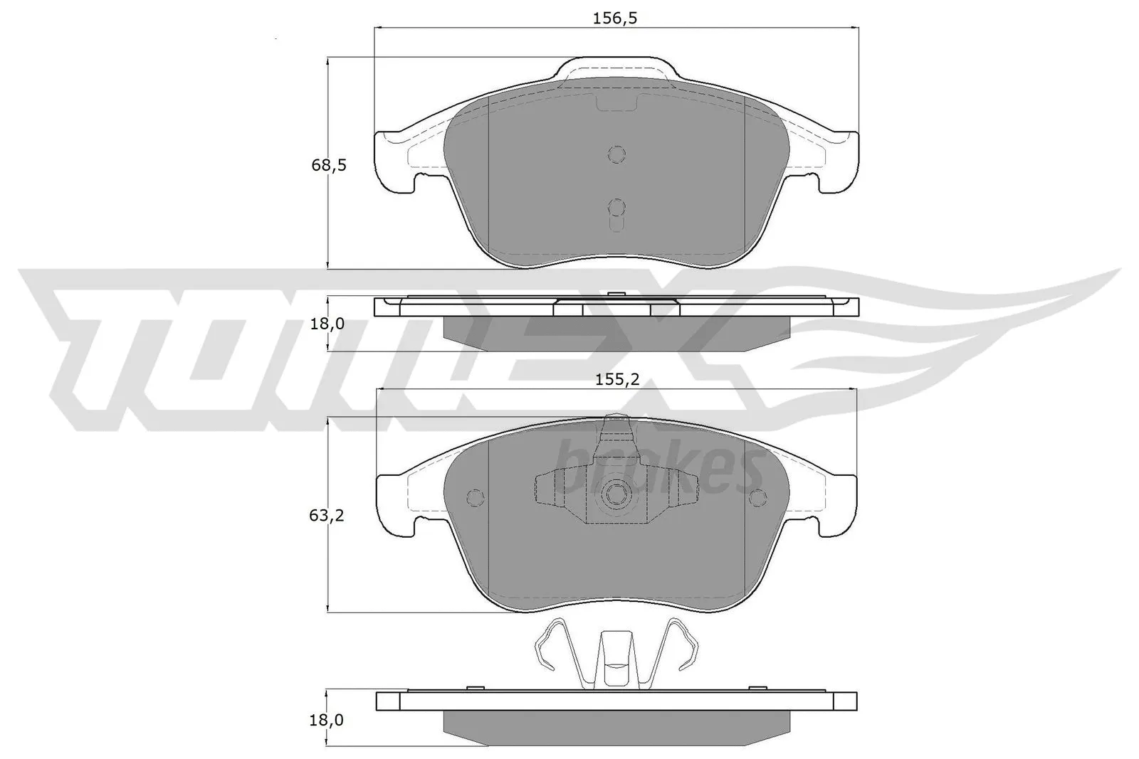 Kit de plaquettes de frein, frein à disque TOMEX Brakes TX 16-65
