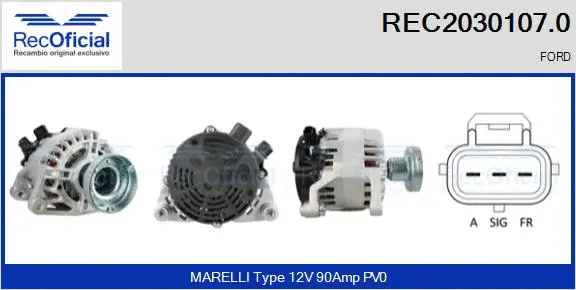 Alternateur RECOFICIAL REC2030107.0