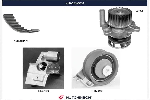 Pompe à eau + kit de courroie crantée HUTCHINSON KH 418WP51