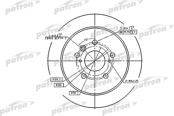 Disque de frein PATRON PBD7257