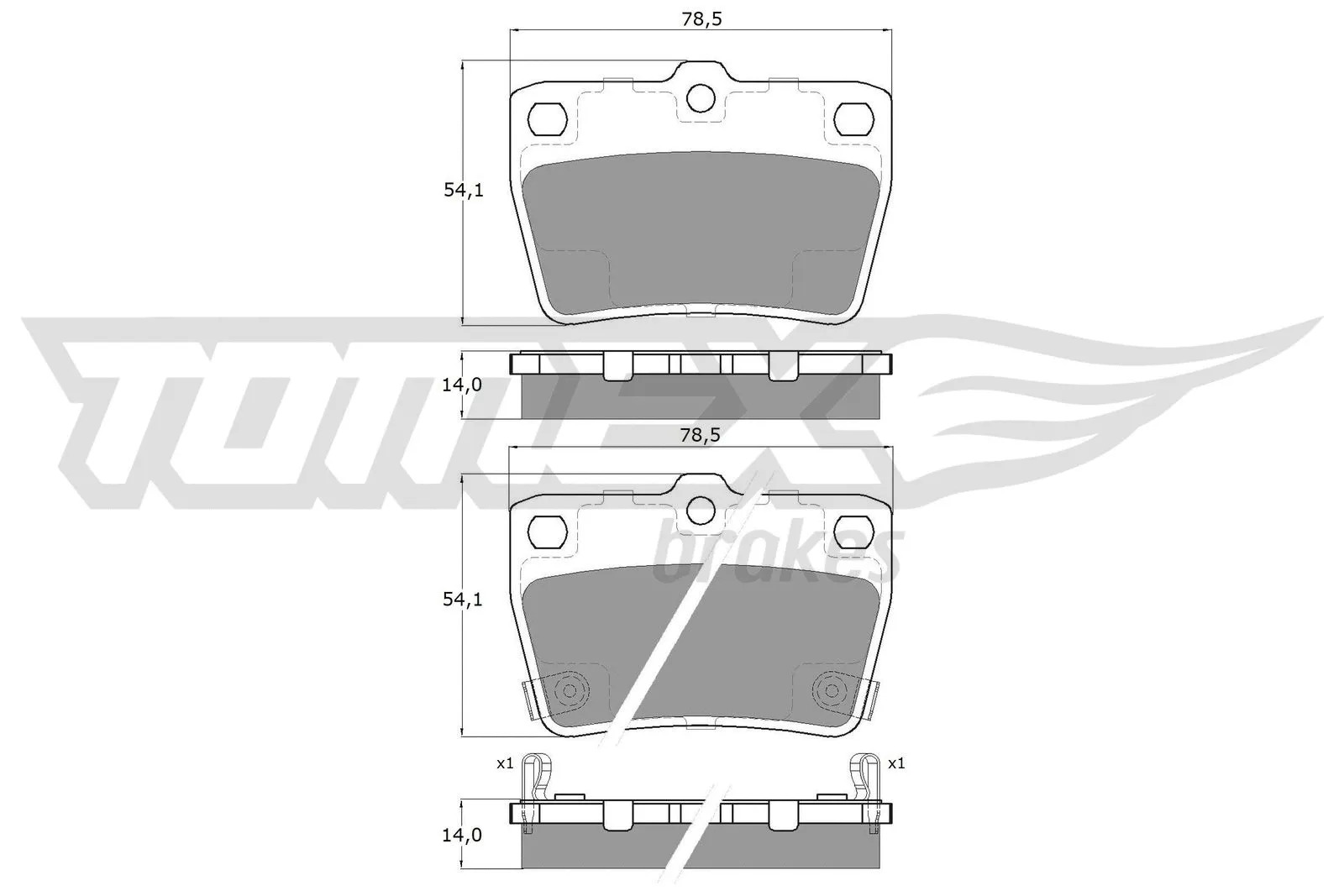 Kit de plaquettes de frein, frein à disque TOMEX Brakes TX 13-86