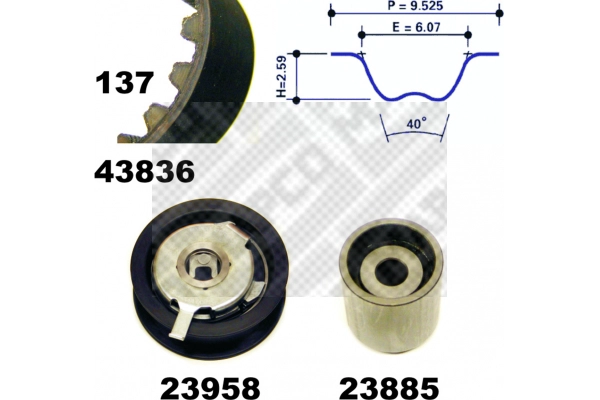 Kit de courroie crantée MAPCO 23836