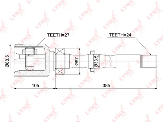 Jeu de joints, arbre de transmission LYNXAUTO CI-3728